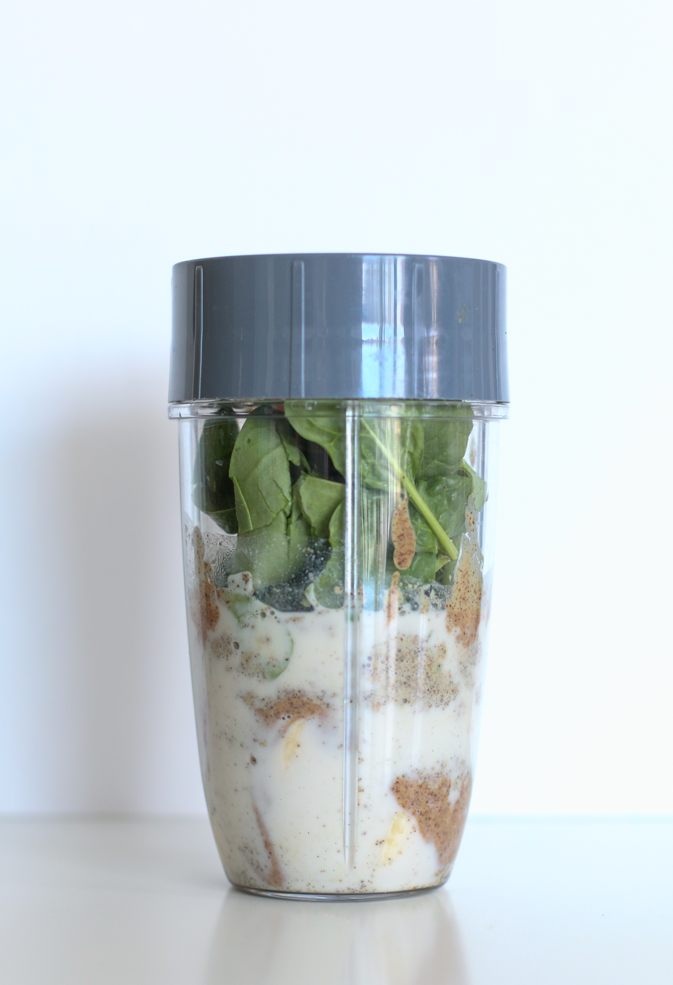 Banana Spinach Protein Smoothie.