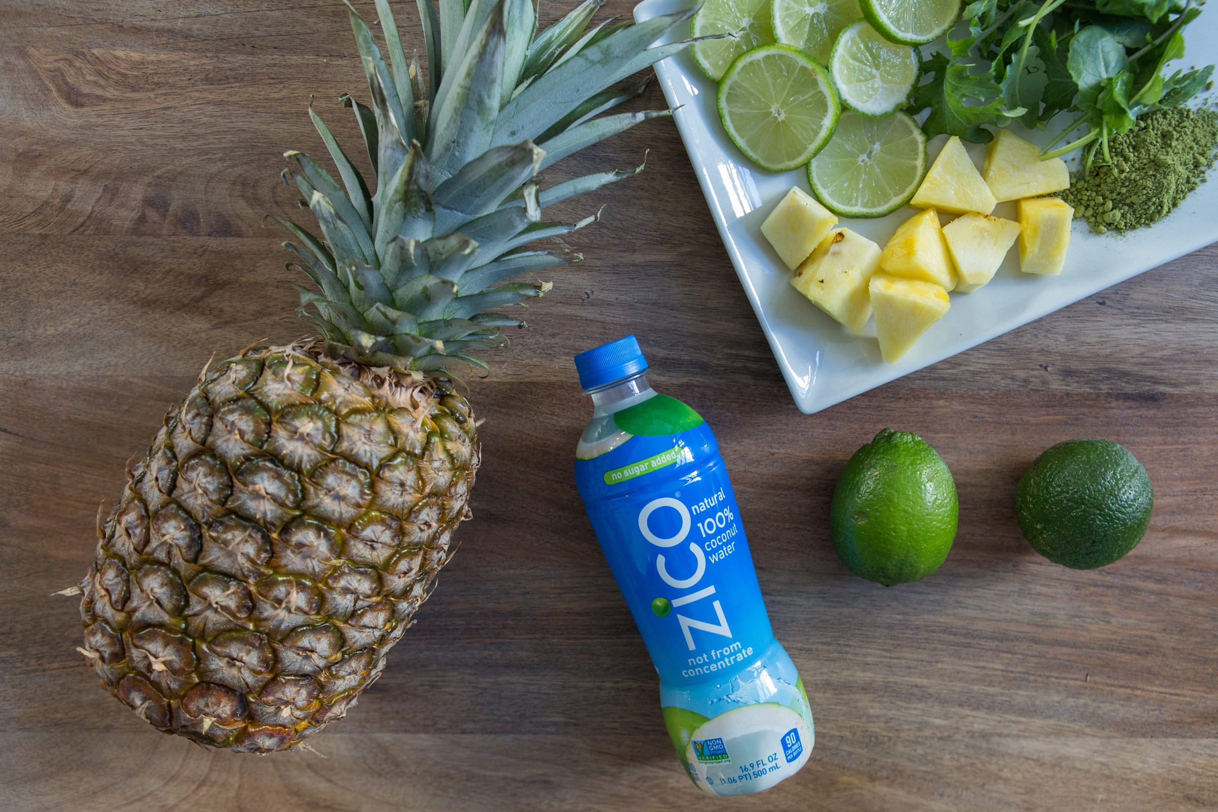 Easy Matcha + Pineapple Smoothie with ZICO Coconut Water.