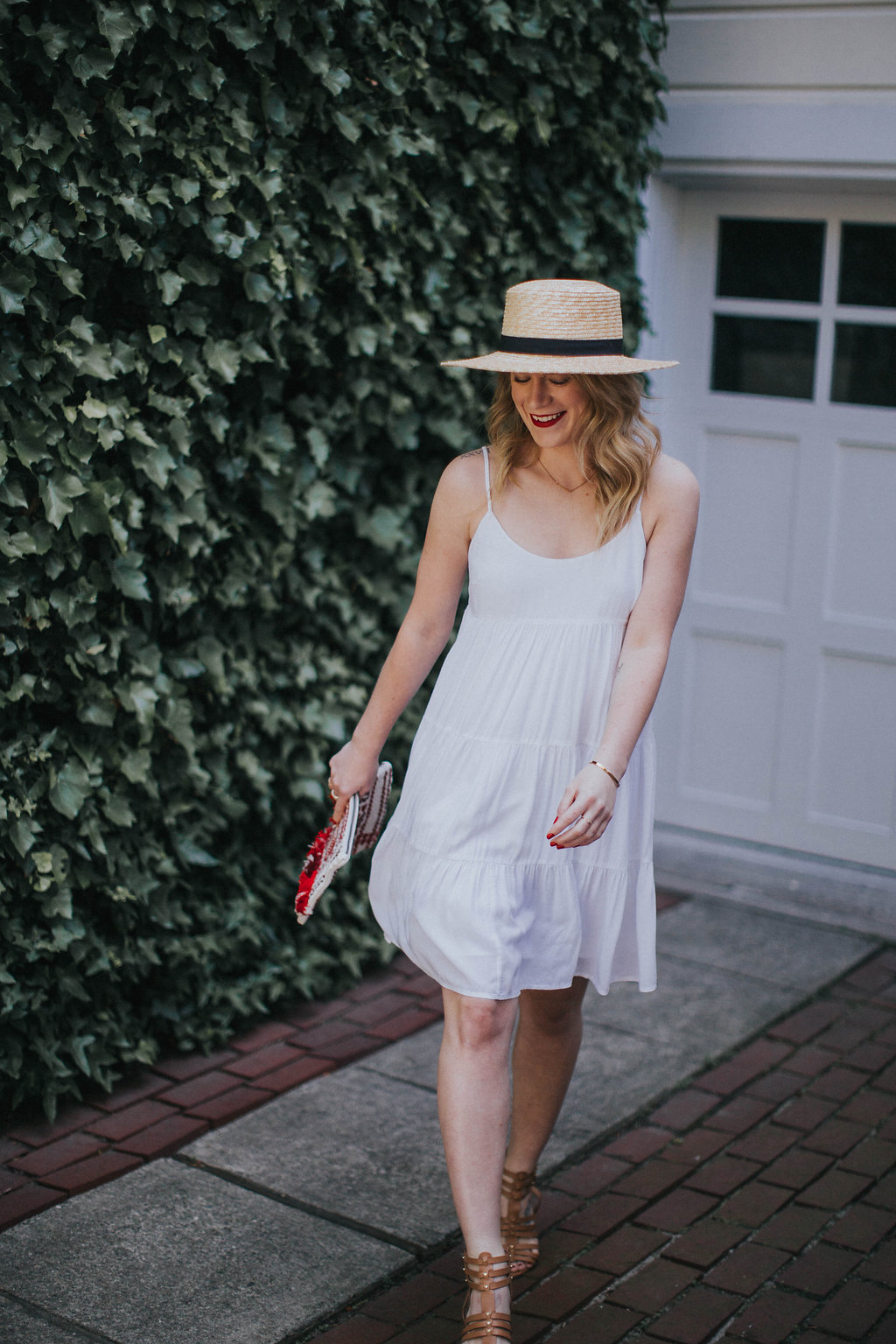The Best Little White Dress // Cait Weingartner wears a Club Monaco white dress and Steve Madden heels perfect for summer.