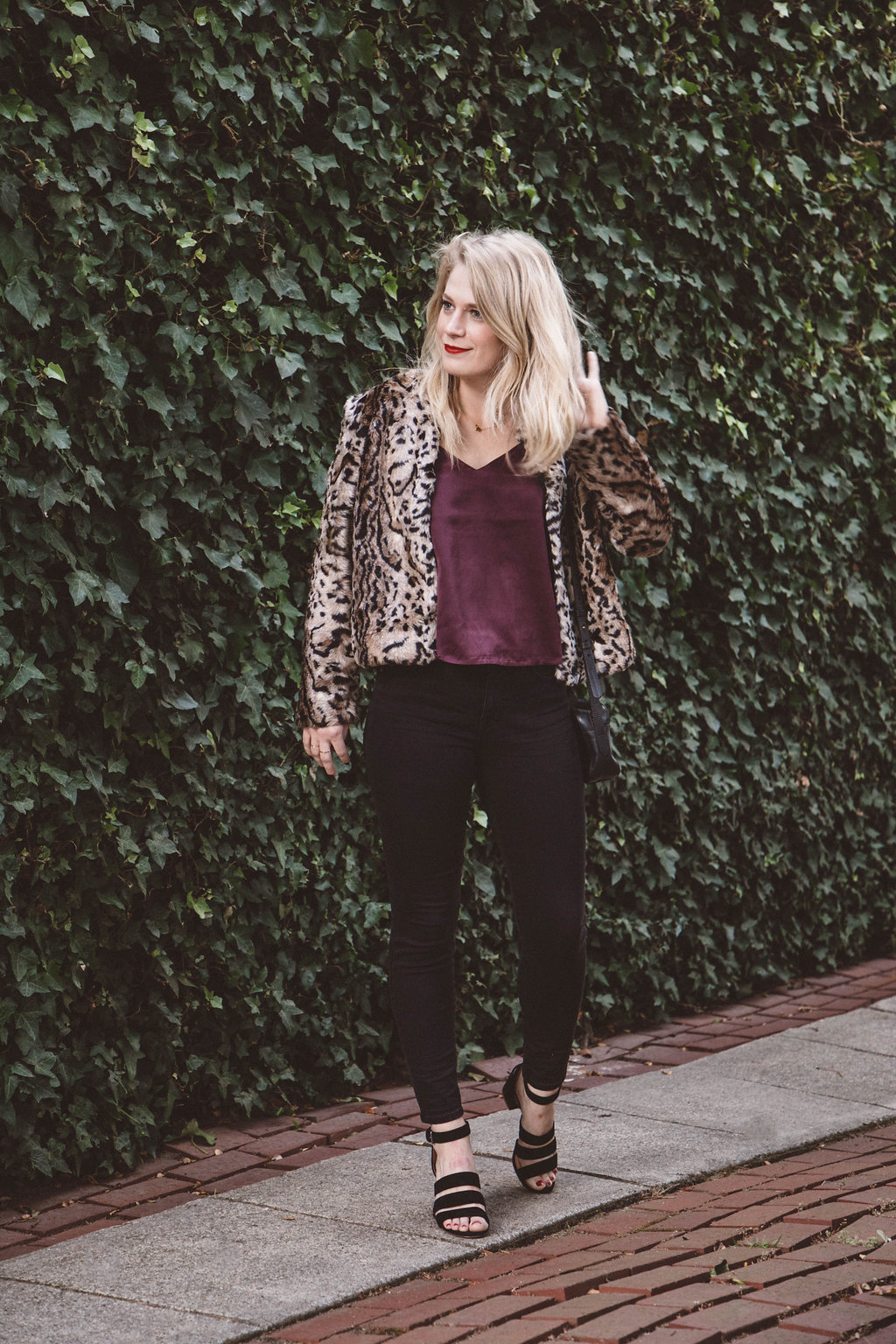 IMG_4012What to Wear for Thanksgiving | BB Dakota Leopard Jacket, Madewell Denim and LUSH Tank from Nordstrom